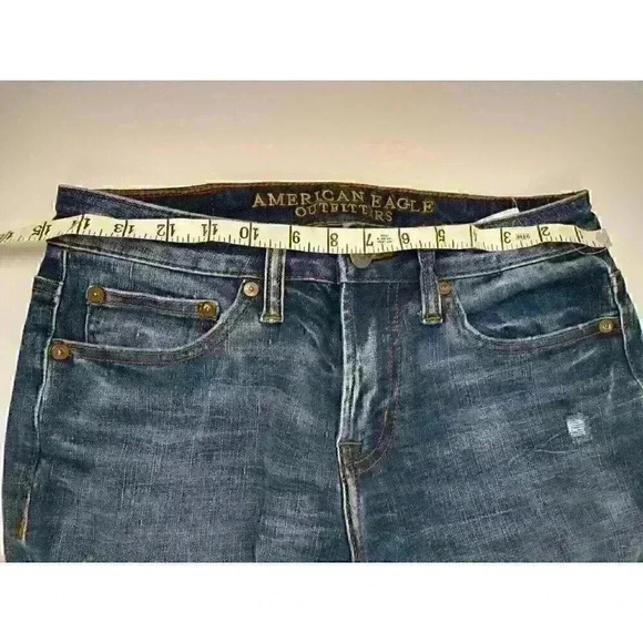 American Eagle 360 Extreme Flex Skinny Jeans Mens 28x32 Distressed - Picture 2 of 11